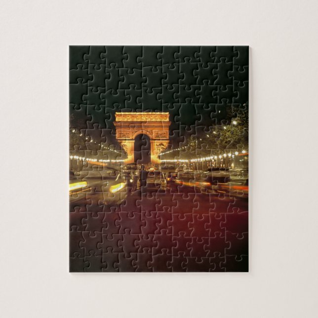Europa, Frankreich, Paris. Abend-Verkehrsstaus (Vertikal)