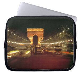 Europa, Frankreich, Paris. Abend-Verkehrsstaus Laptopschutzhülle