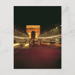 Europa, Frankreich, Paris. Abendverkehr hetzt Postkarte