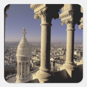 Europa, Frankreich, Paris, Blick auf Paris durch Quadratischer Aufkleber