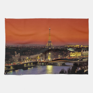 Europa, Frankreich, Paris. Sonnenblick auf Eiffel Küchentuch
