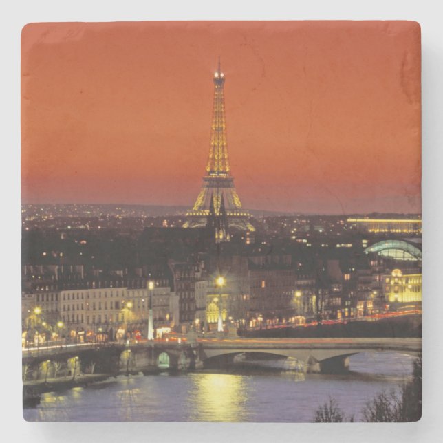 Europa, Frankreich, Paris. Sonnenblick auf Eiffel Steinuntersetzer (Vorderseite)