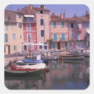 Europa, Frankreich, Provence, Martigues. Spiegel d Quadratischer Aufkleber