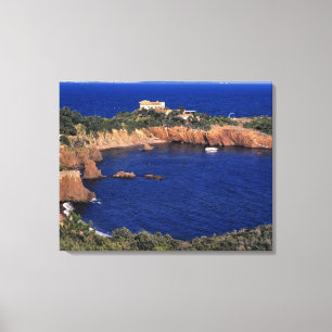 Europa, Frankreich, Theoule-sur-Mer. Ein ziegelged Leinwanddruck
