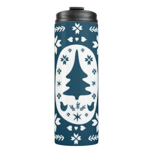 Europa Frohe Weihnachten-Doodle-Kunst mit Feste Thermosbecher