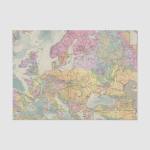 Europa - geologische Karte von Europa Seidenpapier