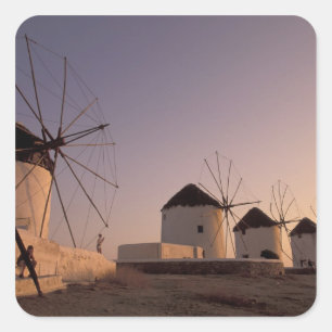 Europa, Griechenland, Kykladen, Mykonos, Quadratischer Aufkleber