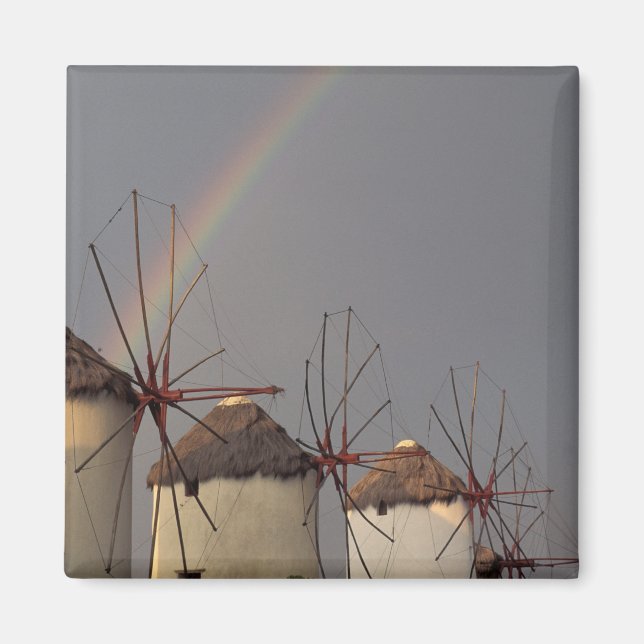 Europa, Griechenland, Mykonos, Windmühle mit Regen Magnet (Vorne)
