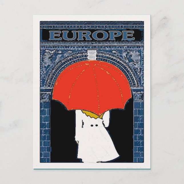 Europa im Regen Postkarte (Vorderseite)
