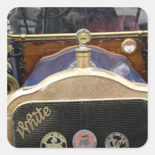 Europa, Irland, Dublin. Oldtimer, Weiß 2 Quadratischer Aufkleber