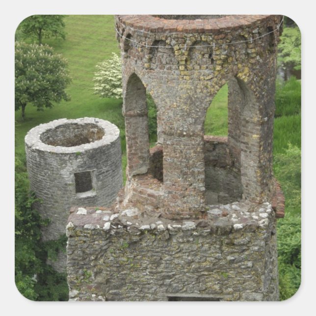 Europa, Irland, Schloss Blarney. DIESES BILD Quadratischer Aufkleber (Vorderseite)