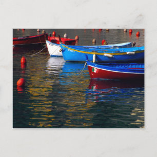 Europa, Italien, Cinque Terre, Boote in Vernazza Postkarte