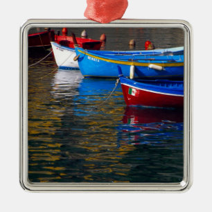Europa, Italien, Cinque Terre, Boote in Vernazza Silbernes Ornament
