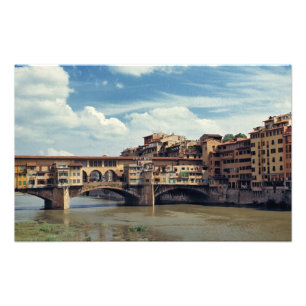 Europa, Italien, Florenz. Die Ponte Vecchio Fotodruck