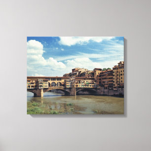 Europa, Italien, Florenz. Die Ponte Vecchio Leinwanddruck