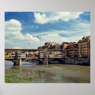 Europa, Italien, Florenz. Die Ponte Vecchio Poster