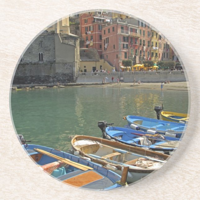 Europa, Italien, Ligurien, Cinque Terre, 2 Sandstein Untersetzer (Vorne)