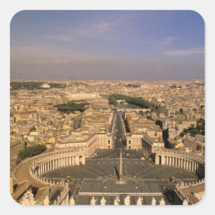 Europa, Italien, Rom, Der Vatikan. Blick von St. Quadratischer Aufkleber