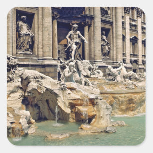 Europa, Italien, Rom. Münzen liegen auf dem Grund Quadratischer Aufkleber