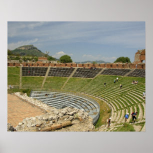 Europa, Italien, Sizilien, Taormina. 3. Jahrhunder Poster