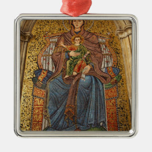 Europa, Italien, Sizilien, Taormina. Madonna und K Silbernes Ornament