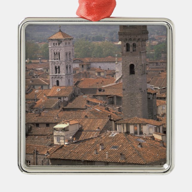 Europa, Italien, Toskana, Lucca, Stadtpanorama Ornament Aus Metall (Vorne)