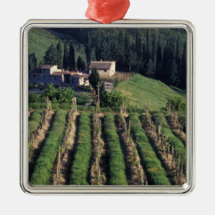 Europa, Italien, Toskana. Malerische Villa Zypern. Silbernes Ornament
