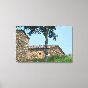 Europa, Italien, Toskana, verlassenes Landhaus in Leinwanddruck