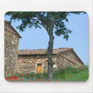 Europa, Italien, Toskana, verlassenes Landhaus in Mousepad