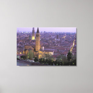 Europa, Italien, Venetien, Verona. Blick vom Caste Leinwanddruck