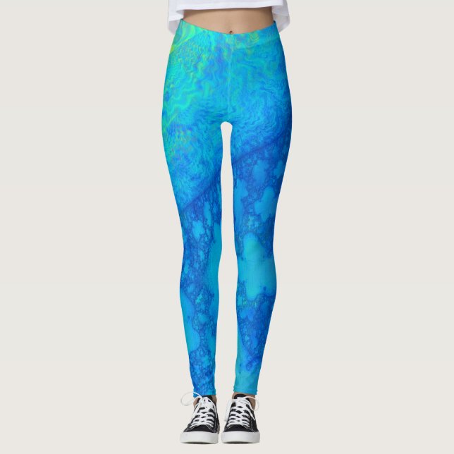 Europa JellyFish 3D-Fraktal Leggings (Vorderseite)