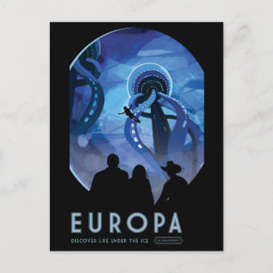 Europa Jupiter Mond Weltraum Science-Fiction Postkarte