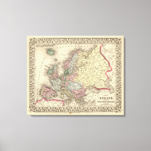 Europa-Karte durch Mitchell Leinwanddruck