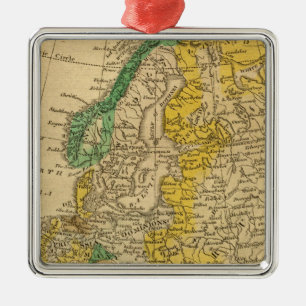 Europa-Karte durch Worcester Ornament Aus Metall