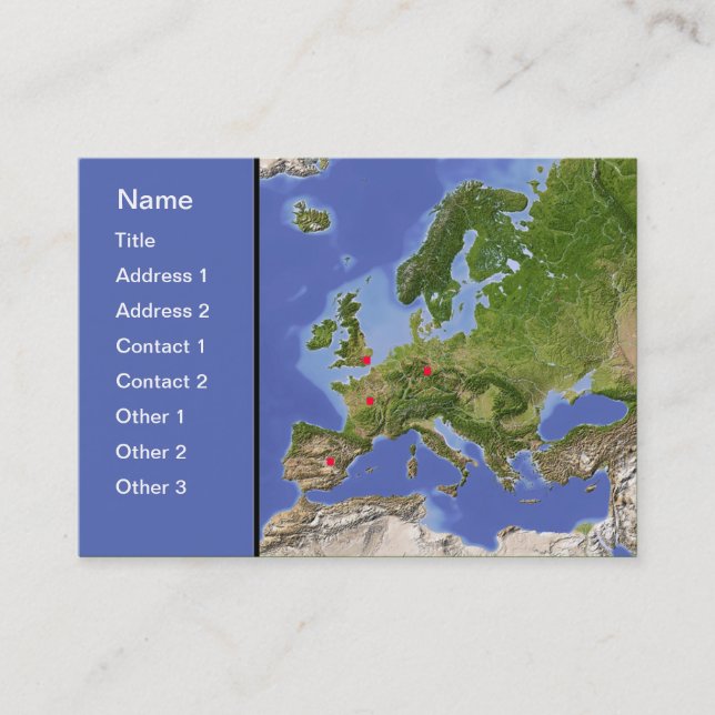 Europa-Karte, kundengerecht! Visitenkarte (Vorderseite)