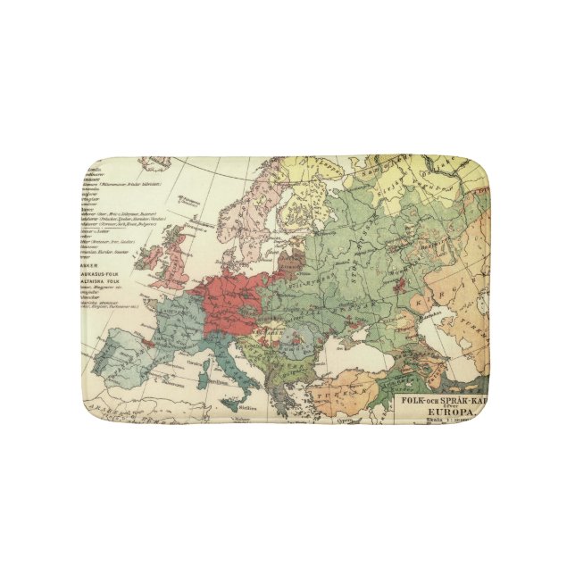 Europa-Karte-Länder - Weltantike Badematte (Vorderseite)