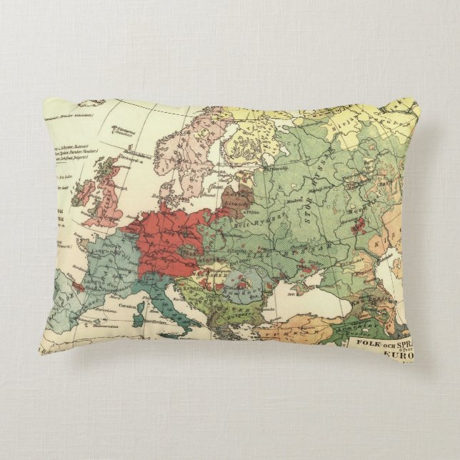 Europa-Karte-Länder - Weltantike Dekokissen (Rückseite)