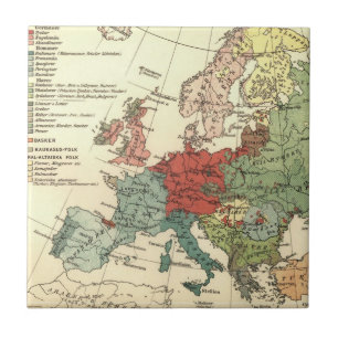 Europa-Karte-Länder - Weltantike Fliese