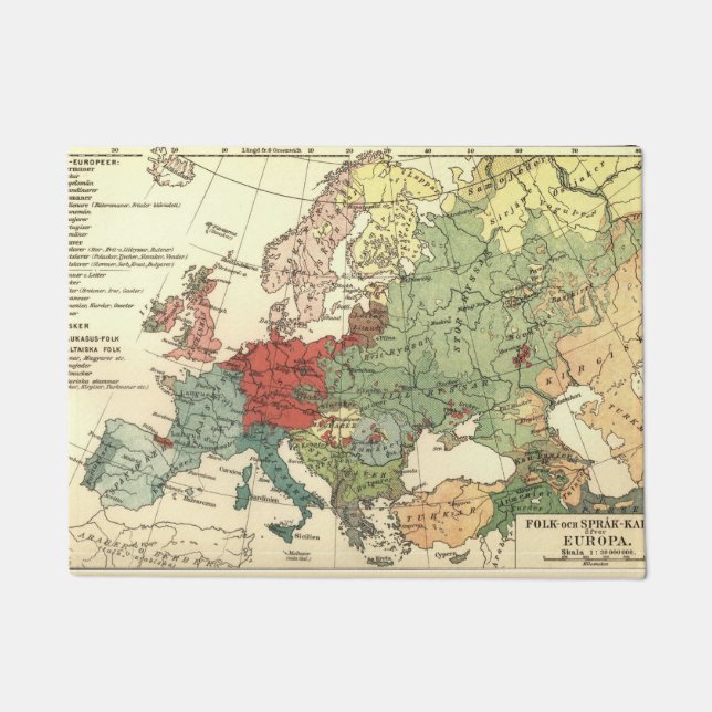 Europa-Karte-Länder - Weltantike Fußmatte (Vorderseite)