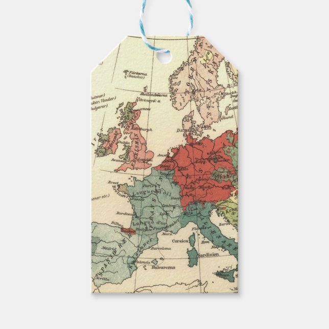 Europa-Karte-Länder - Weltantike Geschenkanhänger (Vorderseite)