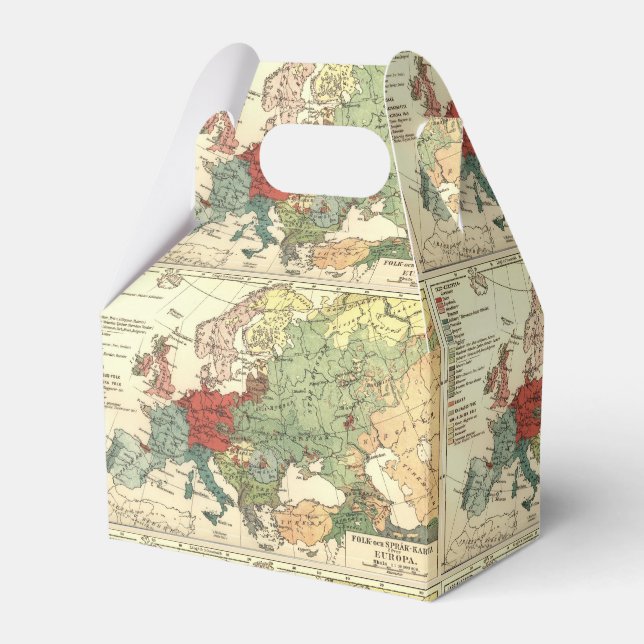 Europa-Karte-Länder - Weltantike Geschenkschachtel (Vorderseite)