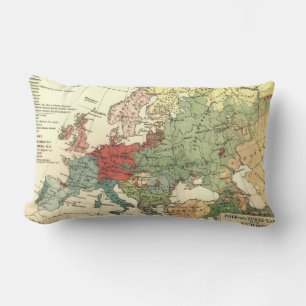 Europa-Karte-Länder - Weltantike Lendenkissen