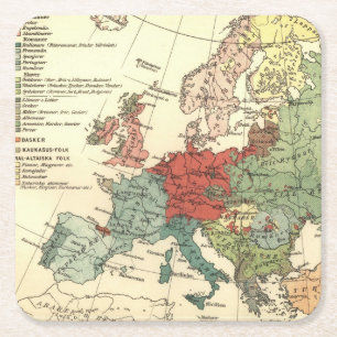Europa-Karte-Länder - Weltantike Rechteckiger Pappuntersetzer