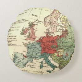 Europa-Karte-Länder - Weltantike Rundes Kissen