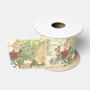 Europa-Karte-Länder - Weltantike Satinband