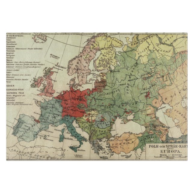 Europa-Karte-Länder - Weltantike Schneidebrett (Vorderseite)