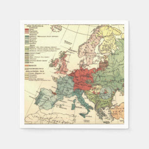 Europa-Karte-Länder - Weltantike Serviette