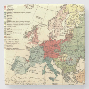 Europa-Karte-Länder - Weltantike Steinuntersetzer