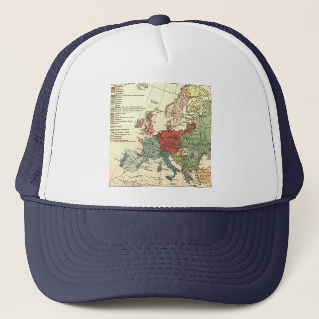 Europa-Karte-Länder - Weltantike Truckerkappe (Vorderseite)