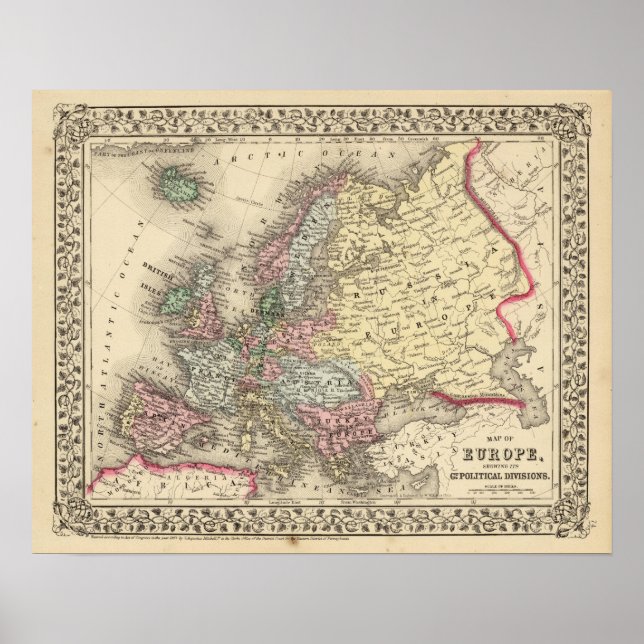Europa-Karte von Mitchell Poster (Vorne)